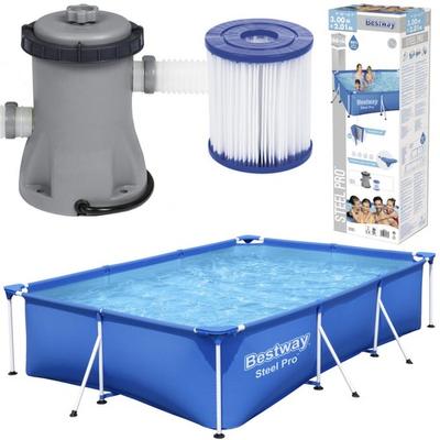 Bestway Steel Pro fürdőmedence vízforgatóval - 300 x 201 x 66 cm