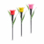 Leszúrható szolár tulipán - rózsaszín - 31 x 5,7 cm - fehér LED