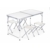 Kemping asztal - 4 székkel - fehér