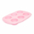 Szilikon muffinsütő forma - 6 adagos-  rózsaszín