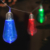 LED-fényfüzér - villanykörte - 10 LED - 1,9 méter - színes - 2 x AA