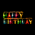 Születésnapi LED-es fényfüzér - "Happy Birthday" - 13 LED - 2 x AA - 2 m