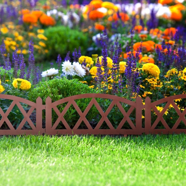 Virágágyás szegély / kerítés/60 x 34 cm/ Terrakotta színű