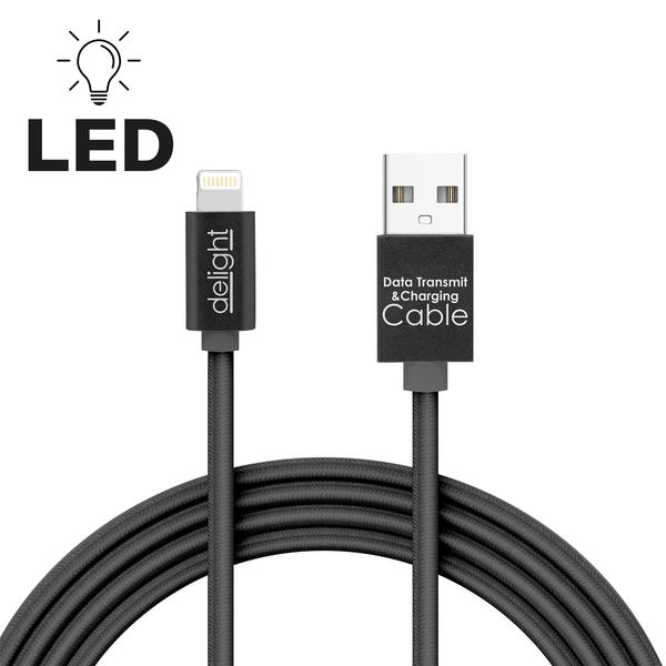 Adatkábel - iPhone "lightning" LED világítással 1 m