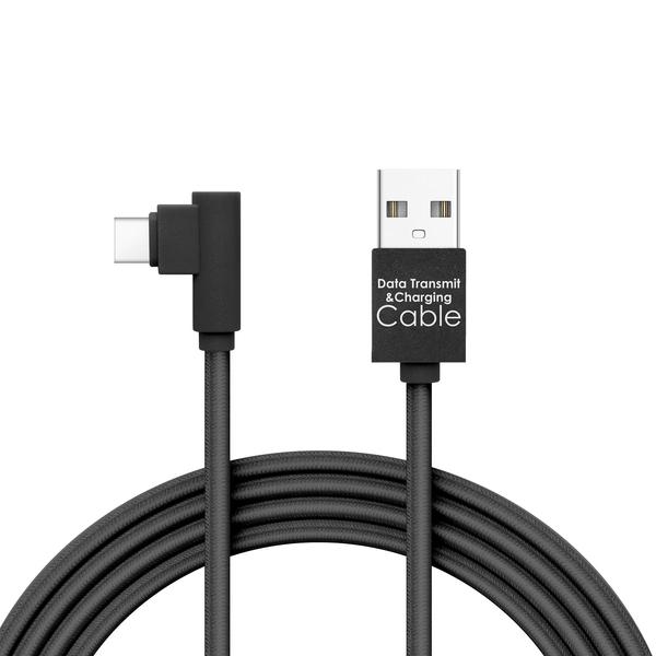 Adatkábel - USB Type-C Gamer 90°-os kialakítás fekete