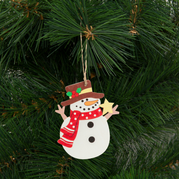 Karácsonyfadísz - hóember - akasztható - 8,2 x 10 cm
