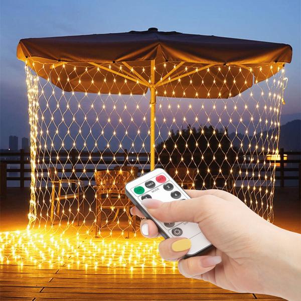 LED-es fényháló - 190 db melegfehér LED-del - 3 x 2 m - 230V - távirányítós 