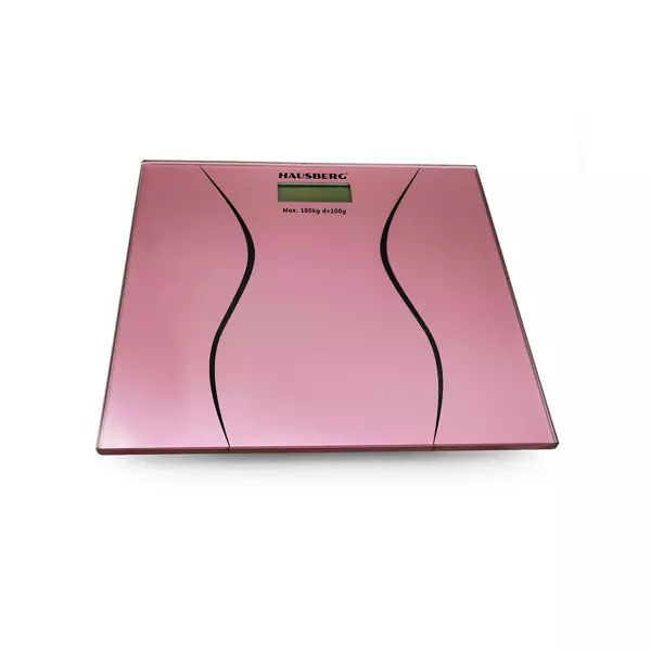 Hausberg üveg fürdőszoba mérleg - rózsaszín