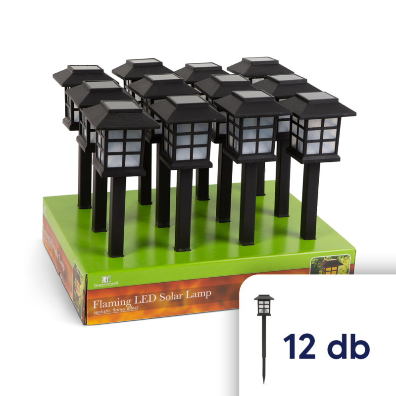 LED-es szolár lámpa - lángokat imitáló - 12 darab