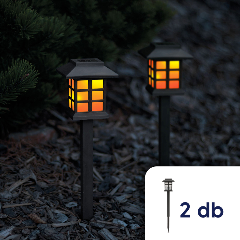 LED-es szolár lámpa - lángokat imitáló - 2 darab
