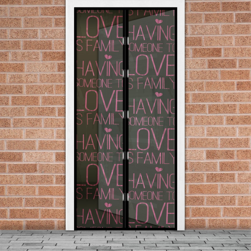 Szúnyogháló függöny ajtóra -"Love" feliratos