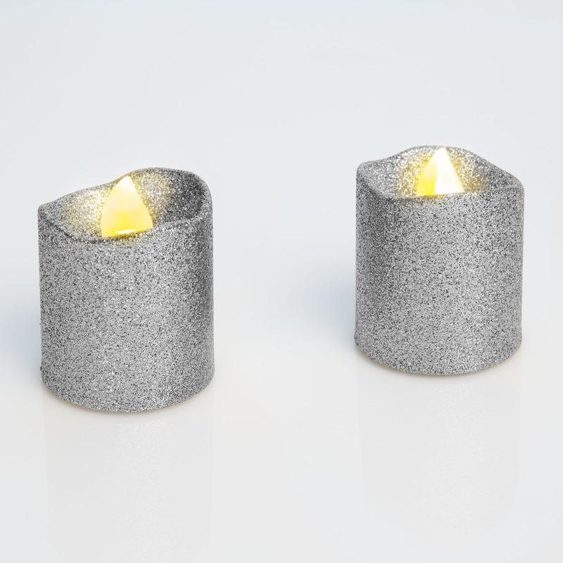 LED-gyertya - ezüst - 2 db/bliszter