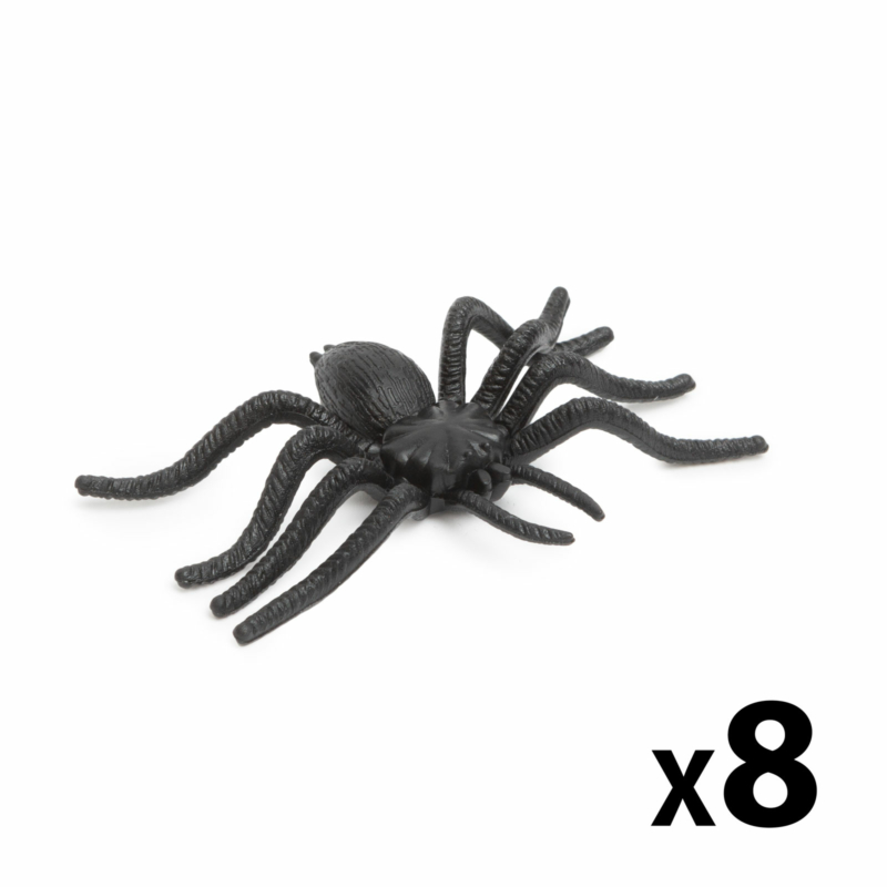 Pókszett - halloweeni dekoráció - fekete - 8 db / csomag