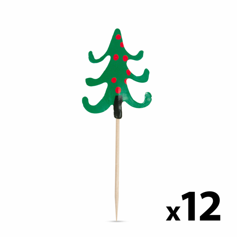 Falatka pálcika - karácsonyfa - 8,5 cm - 12 db / csomag