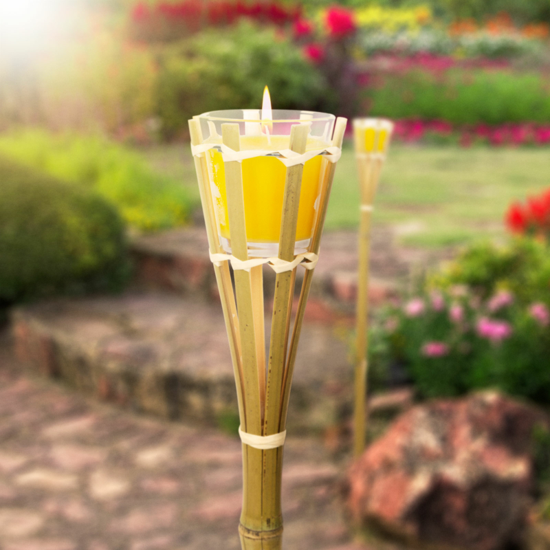 Citronella illatgyertya + fáklya - bambusz - 75 x 6,5 cm, 2 darabos