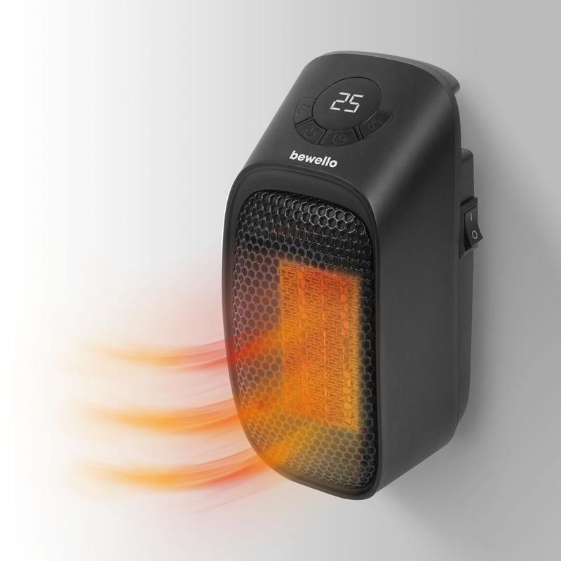 Mini hősugárzó - 400W - LED-kijelző - 230V - fekete