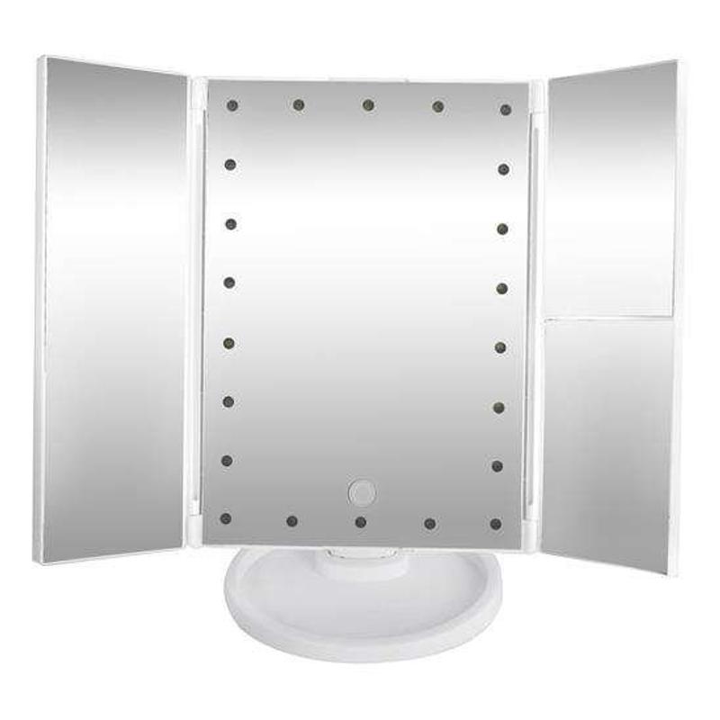 Sminktükör LED-világítással - 22 LED - 4xAA / USB